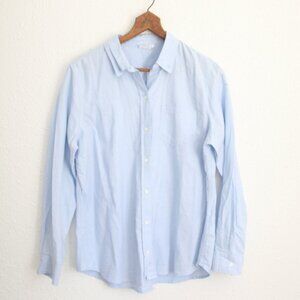 Gap chambray blue pocket button down dress shirt womens Lg NWT new